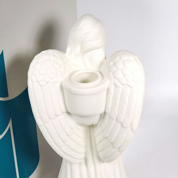 Partylite Bisque Lyrical Angel White Porcelain Taper Candle Holder P0461 - Picture 7 of 15